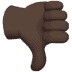 👎🏿 thumbs down: dark skin tone display on Apple